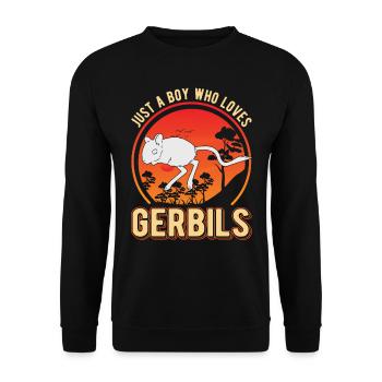 Juste un garçon qui aime Gerbils Junge Rennmaus - Sweat-shirt Unisexe - noir - Devant - Alina (178cm) & Michal (187cm)