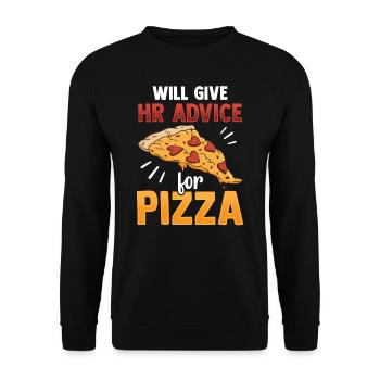 Give Your Tips for Pizza Personal Human Resources - Unisex Sweatshirt - black - Front - Alina (178cm) & Michal (187cm)
