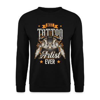 Bester Tätowierer Überhaupt Tattoo Tätowieren - Unisex Pullover - Schwarz - Vorne - Alina (178cm) & Michal (187cm)