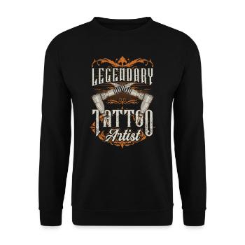 Tatouage légendaire Tattoo Artist Tattoo - Sweat-shirt Unisexe - noir - Devant - Alina (178cm) & Michal (187cm)