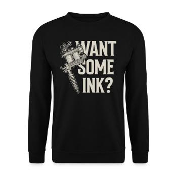 Want some ink? Tattoo Artist Tattoo - Unisex Sweatshirt - black - Front - Alina (178cm) & Michal (187cm)