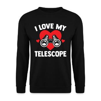 J’adore mon télescope étoiles univers espace - Sweat-shirt Unisexe - noir - Devant - Alina (178cm) & Michal (187cm)