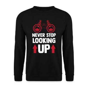 Never stop looking up Star Telescope - Unisex Sweatshirt - black - Front - Alina (178cm) & Michal (187cm)