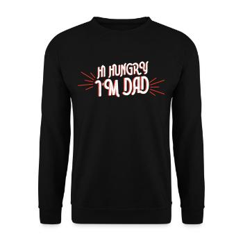 Hi Hungry I Am Papa Daddy Father Day Father - Unisex Sweatshirt - black - Front - Alina (178cm) & Michal (187cm)