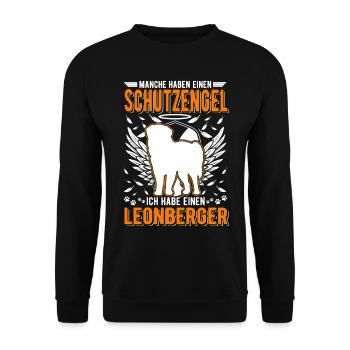 Leonberger Schutzengel - Unisex Pullover - Schwarz - Vorne - Alina (178cm) & Michal (187cm)