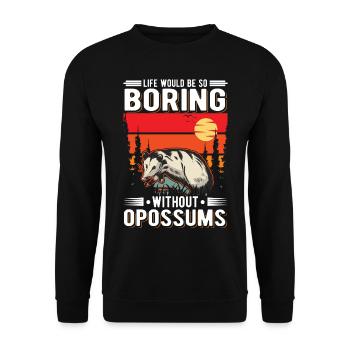 La vie serait si ennuyeuse sans les opossums - Sweat-shirt Unisexe - noir - Devant - Alina (178cm) & Michal (187cm)