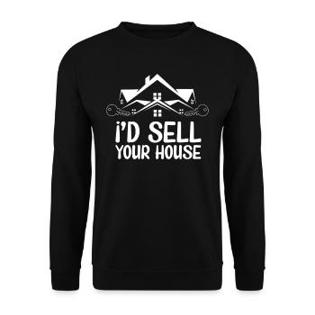 Je vendrais votre maison agent immobilier - Sweat-shirt Unisexe - noir - Devant - Alina (178cm) & Michal (187cm)