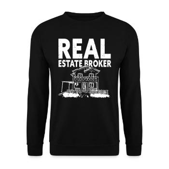 Real Estate Agents Real Estate Houses Sale - Unisex Sweatshirt - black - Front - Alina (178cm) & Michal (187cm)