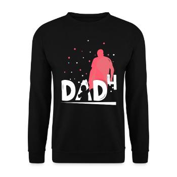 Father Of Four Children Papa Papi Father Day - Unisex Sweatshirt - black - Front - Alina (178cm) & Michal (187cm)