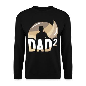 Father Of Two Children Daddy Father Day Papa - Unisex Sweatshirt - black - Front - Alina (178cm) & Michal (187cm)