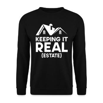 Vente immobilière Maisons Agents immobiliers - Sweat-shirt Unisexe - noir - Devant - Alina (178cm) & Michal (187cm)