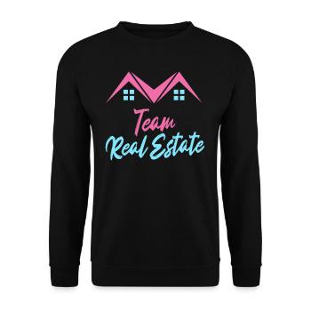 Team Real Estate Real Estate Agents Sell Houses - Unisex Sweatshirt - black - Front - Alina (178cm) & Michal (187cm)