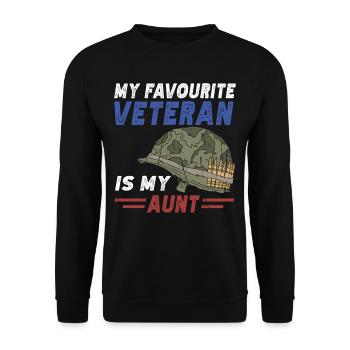 Mein Lieblingsveteran Ist Meine Tante Militär - Unisex Pullover - Schwarz - Vorne - Alina (178cm) & Michal (187cm)