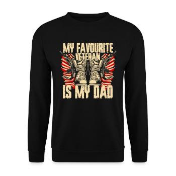 Mein Lieblingsveteran Ist Mein Vater Militär - Unisex Pullover - Schwarz - Vorne - Alina (178cm) & Michal (187cm)