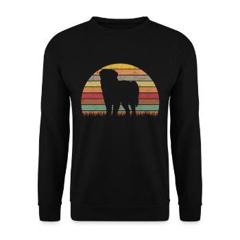 Leonberger Retro - Unisex Sweatshirt - black - Front - Alina (178cm) & Michal (187cm)
