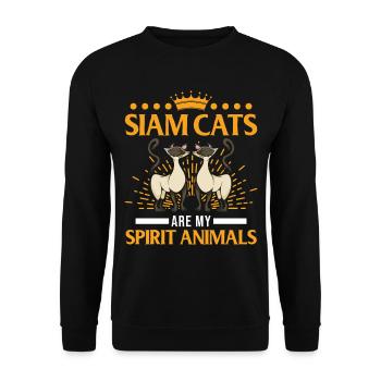 Siamese Cats Ding Siam Cat Siamese Cat - Unisex Sweatshirt - black - Front - Alina (178cm) & Michal (187cm)