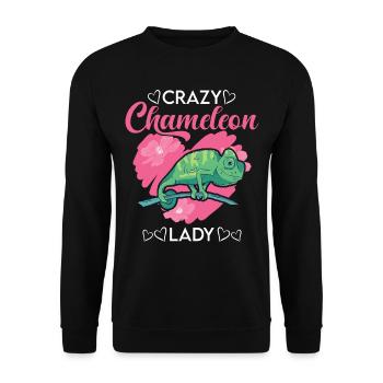 Crazy Chameleon Mme Crazy Chameleon lady - Sweat-shirt Unisexe - noir - Devant - Alina (178cm) & Michal (187cm)