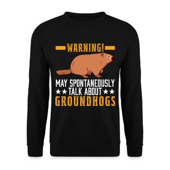 Murmeltier Geschenk Groundhog Day Woodchuck - Unisex Pullover - Schwarz - Vorne - Alina (178cm) & Michal (187cm)