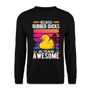 canard en caoutchouc cadeau canard en caoutchouc canard en caoutchouc - Sweat-shirt Unisexe - noir - Devant - Alina (178cm) & Michal (187cm)