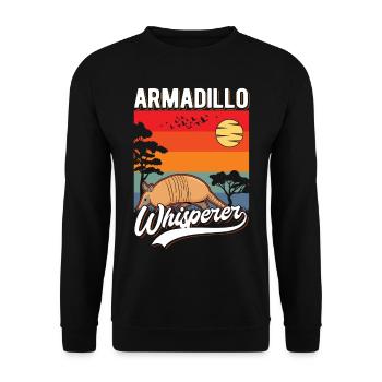 Gürteltier Flüsterer Armadillo Whisperer - Unisex Sweatshirt - black - Front - Alina (178cm) & Michal (187cm)