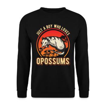 Opossum Junge Possum Beutelratte - Unisex Pullover - Schwarz - Vorne - Alina (178cm) & Michal (187cm)