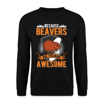 Parce que les castors flippent génial Biber - Sweat-shirt Unisexe - noir - Devant - Alina (178cm) & Michal (187cm)