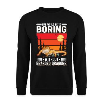 Dragon barbu Cadeau Dragon barbu - Sweat-shirt Unisexe - noir - Devant - Alina (178cm) & Michal (187cm)