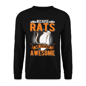 Because Rats are freaking awesome Ratte - Unisex Pullover - Schwarz - Vorne - Alina (178cm) & Michal (187cm)
