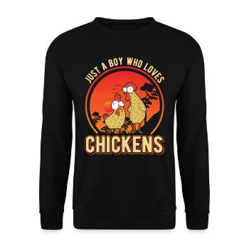 Chickens Young Chicken Chicken Coop - Unisex Sweatshirt - black - Front - Alina (178cm) & Michal (187cm)