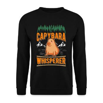 Capybara Flüsterer Capybara Whisperer - Unisex Pullover - Schwarz - Vorne - Alina (178cm) & Michal (187cm)