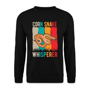 Kornnatter Flüsterer Corn Snake Whisperer - Unisex Sweatshirt - black - Front - Alina (178cm) & Michal (187cm)