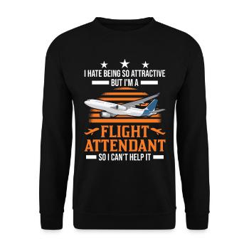 Flugbegleiter Geschenk Flugbegleiterin - Unisex Pullover - Schwarz - Vorne - Alina (178cm) & Michal (187cm)