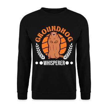 Murmeltier Flüsterer Groundhog Whisperer - Unisex Pullover - Schwarz - Vorne - Alina (178cm) & Michal (187cm)