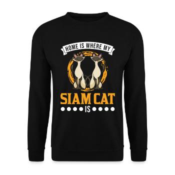 Siamese Cat Home Siam Cat Siamese Cat - Unisex Sweatshirt - black - Front - Alina (178cm) & Michal (187cm)