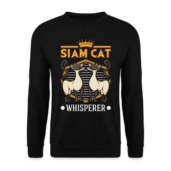 Siamese Cat Whisperer Siam Cat Whisperer - Unisex Sweatshirt - black - Front - Alina (178cm) & Michal (187cm)