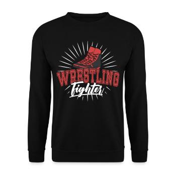 Wrestling Kämpfer Ringer Ringen Ringkampf - Unisex Pullover - Schwarz - Vorne - Alina (178cm) & Michal (187cm)