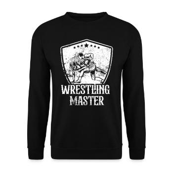 Meister Im Ringen Ringer Ringkampf Wrestler - Unisex Pullover - Schwarz - Vorne - Alina (178cm) & Michal (187cm)