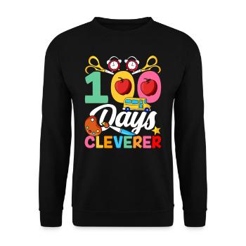 100 Days Clever Funny Sweet Sayings Équipe - Sweat-shirt Unisexe - noir - Devant - Alina (178cm) & Michal (187cm)