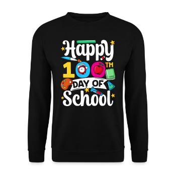 Happy 100 School Day Sweet 100 Days Team - Unisex Sweatshirt - black - Front - Alina (178cm) & Michal (187cm)