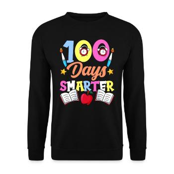 100 Tage Schlauer Lustig Team Sprüche Süß - Unisex Pullover - Schwarz - Vorne - Alina (178cm) & Michal (187cm)