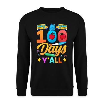 100 jours vous tous dictons équipe sweet drôle - Sweat-shirt Unisexe - noir - Devant - Alina (178cm) & Michal (187cm)