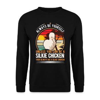 Silk Chicken Cadeau Silkie Chicken - Sweat-shirt Unisexe - noir - Devant - Alina (178cm) & Michal (187cm)