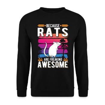 Because Rats are freaking awesome Ratte - Unisex Pullover - Schwarz - Vorne - Alina (178cm) & Michal (187cm)