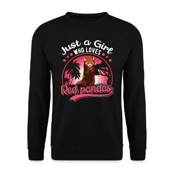 Roter Panda Mädchen Red Panda - Unisex Pullover - Schwarz - Vorne - Alina (178cm) & Michal (187cm)