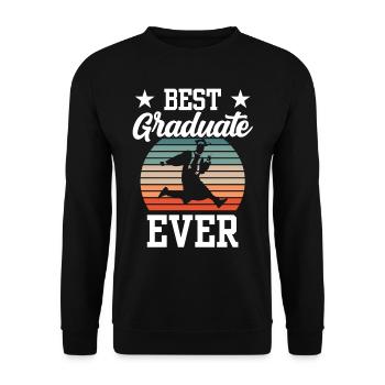 Best Graduate of All Time Graduated Graduates - Unisex Sweatshirt - black - Front - Alina (178cm) & Michal (187cm)