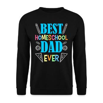 Bester Homeschooling Papa Aller Zeiten Vater - Unisex Pullover - Schwarz - Vorne - Alina (178cm) & Michal (187cm)