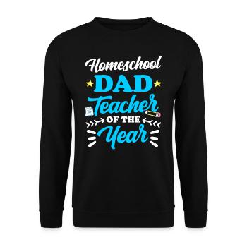 Homeschool Papa Lehrer Des Jahres Homeschooling - Unisex Pullover - Schwarz - Vorne - Alina (178cm) & Michal (187cm)