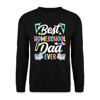 Bester Homeschool Papa Aller Zeiten Homeschooling - Unisex Pullover - Schwarz - Vorne - Alina (178cm) & Michal (187cm)