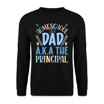 Homeschool Dad Der Schulleiter Homeschooling Papa - Unisex Pullover - Schwarz - Vorne - Alina (178cm) & Michal (187cm)