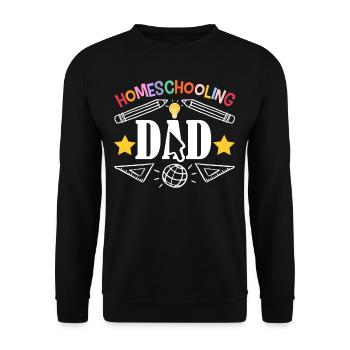 Homeschooling Papa Father's Day Homeschool Father - Unisex Sweatshirt - black - Front - Alina (178cm) & Michal (187cm)
